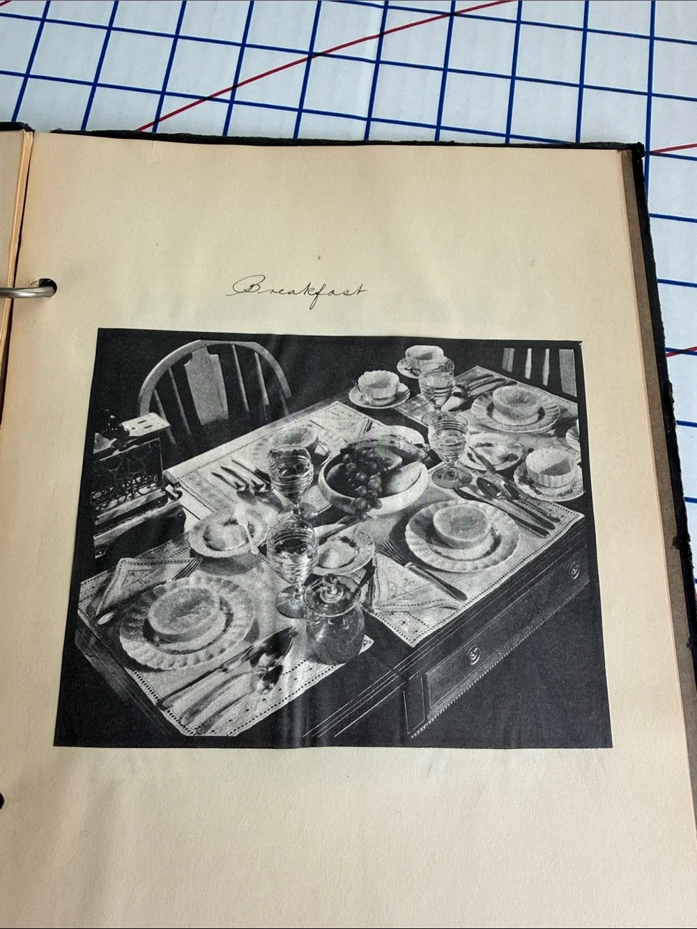 1934 Home Economics Notebook Table Setting & Service Domestic Science Etiquette